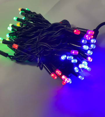 Морозостойкая гирлянда нить уличная 10 метров мерцающая разноцветная