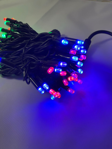 Морозостойкая гирлянда нить уличная 10 метров мерцающая разноцветная