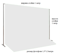 Фотофон тканевый хромакей со стойкой / разборная стойка 1х1 метр + белый фотофон хромакей тканевый 1,5х1,5 м