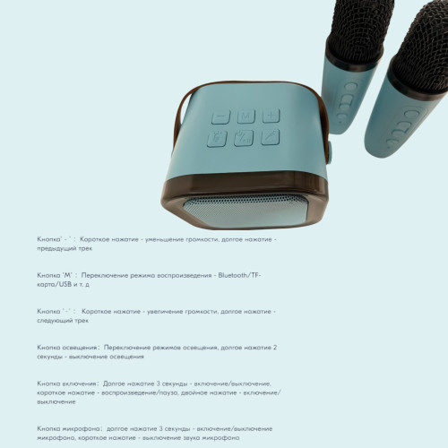 Мини караоке система K12 bluetooth колонка с 2 микрофонами