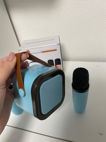 Мини караоке система K12 bluetooth колонка с 2 микрофонами