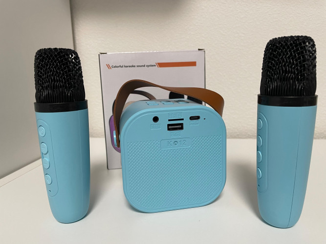 Мини караоке система K12 bluetooth колонка с 2 микрофонами
