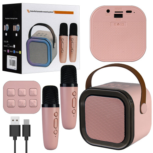Мини караоке система K12 bluetooth колонка с 2 микрофонами