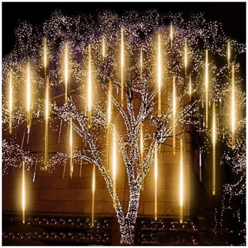 Гирлянда тающие сосульки желтый 50 см (8 сосулек на проводе 3м)