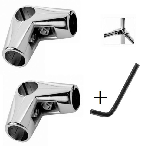 Угловой соединитель трех труб к системе Джокер Joker 25мм UNO-04 (R-43У) + ключ для соединителя