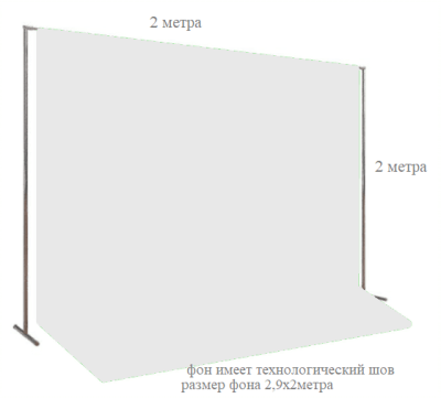 Фотофон тканевый хромакей со стойкой / разборная стойка 2х2 метра + белый хромакей тканевый 2х2,9 м