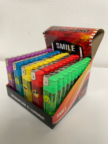 В555 SMILE прозрачные нажимные 50 штук в блоке