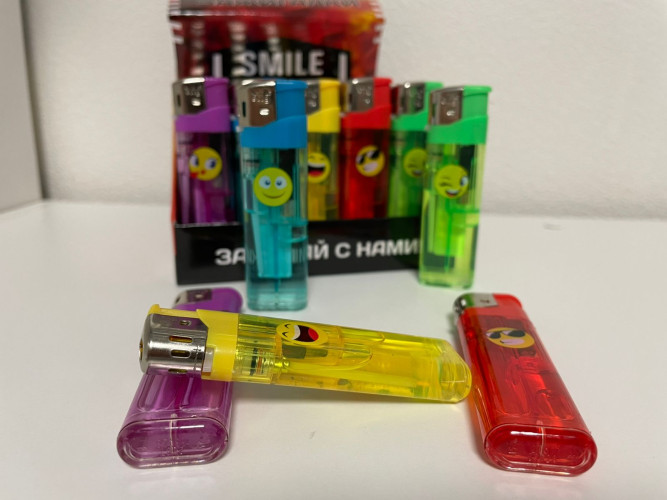 В555 SMILE прозрачные нажимные 50 штук в блоке