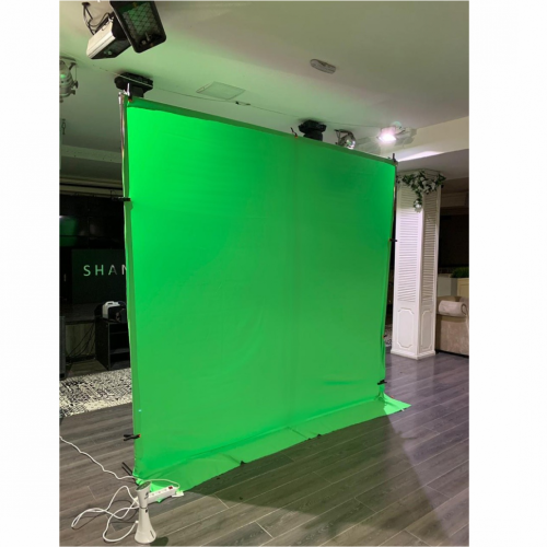 Фотофон тканевый хромакей со стойкой / разборная стойка 2х2 метра + зеленый хромакей тканевый 2х2,9 м