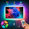 Светодиодная лента 5 метров с пультом TV LIGHT цветная USB 5050 RGB