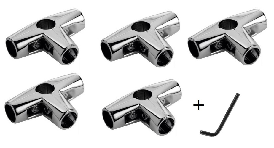 UNO-07 Соединитель угловой 4-х труб Джокер (Крепеж трехплечий R-44AN) + ключ