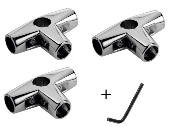 UNO-07 Соединитель угловой 4-х труб Джокер (Крепеж трехплечий R-44AN) + ключ