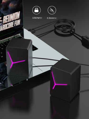 Колонки для компьютера CS01 с подсветкой, 6 Вт, USB и Jack 3.5 мм