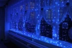 Светодиодная гирлянда водопад занавес штора синий 3х3м 250LED 8 режимов