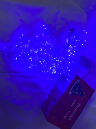 Светодиодная гирлянда водопад занавес штора синий 3х3м 250LED 8 режимов