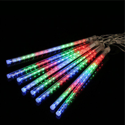 Гирлянда тающие сосульки 50 см разноцветный (8 сосулек на проводе 3м)