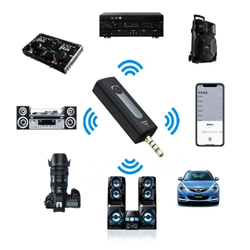 2в1 Петличные микрофоны беспроводные 3.5mm AUX K35 (2 беспроводных микрофона петлички с приемником аукс 3,5мм)