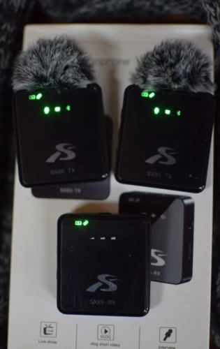 2в1 универсальный петличный микрофон SX85 (2 беспроводных микрофона с приемником для IPhone, Lighting, ПК, DSLR-камеры, Type-C, Android)