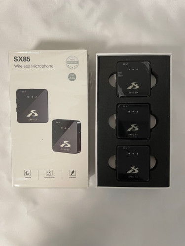 2в1 универсальный петличный микрофон SX85 (2 беспроводных микрофона с приемником для IPhone, Lighting, ПК, DSLR-камеры, Type-C, Android)