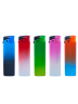 Зажигалки турбо пьезо многоразовые софтач 50 штук в блоке B-800 RAINBOW MATT