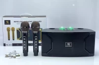 Беспроводная караоке система SuYOSD YS-211 со светомузыкой черная / колонка с двумя микрофонами и дискошаром