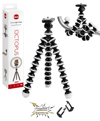 Гибкий штатив трипод настольный + держатель смартфона