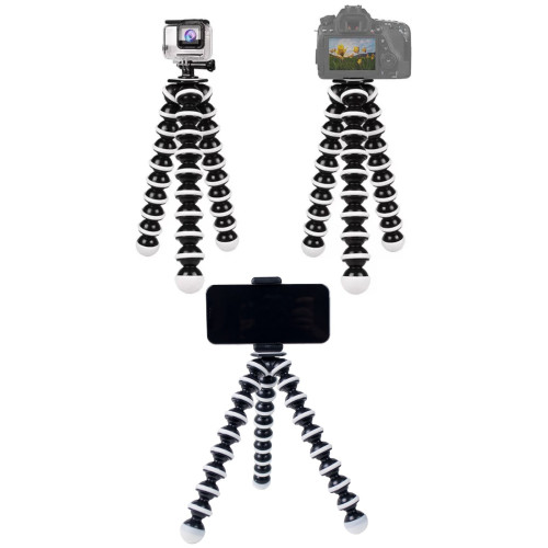 Гибкий трипод штатив настольный 25см 2в1 + держатель смартфона (резьба 1/4" и 3/8")