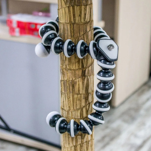 Гибкий трипод штатив настольный 25см 2в1 + держатель смартфона (резьба 1/4" и 3/8")