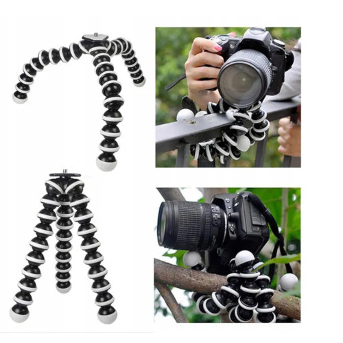 Гибкий трипод штатив настольный 25см 2в1 + держатель смартфона (резьба 1/4" и 3/8")