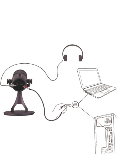 Игровой микрофон для стриминга с подсветкой RGB WM-U60 