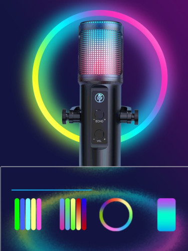 Игровой микрофон для стриминга с подсветкой RGB WM-U60 