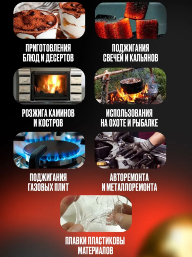 Горелка, бытовая зажигалка турбо с джет пламенем JET SPARK