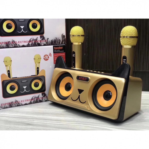 Караоке система SDRD SD-305 / bluetooth колонка с двумя микрофонами / колонка-караоке Котик / Караоке для детей / Колонка с ушками + 2 микрофона