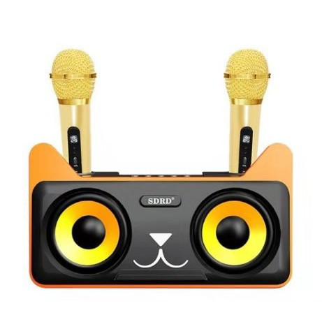 Караоке система SDRD SD-305 / bluetooth колонка с двумя микрофонами / колонка-караоке Котик / Караоке для детей / Колонка с ушками + 2 микрофона