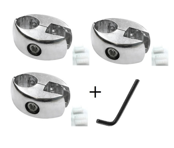 JOK-51 (R-7) Держатель для стекла и панели к трубе джокер 25мм с уплотнителем + ключ