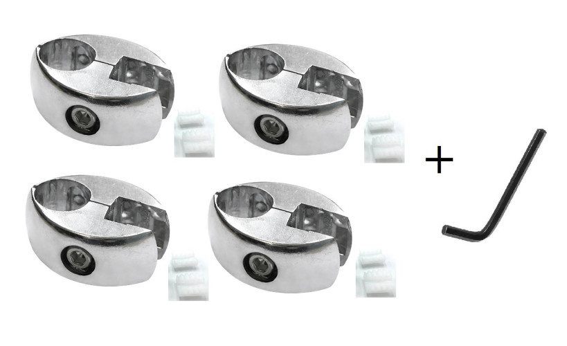 JOK-51 (R-7) Держатель для стекла и панели к трубе джокер 25мм с уплотнителем + ключ