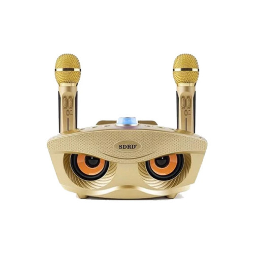 Караоке система SDRD SD-306 / bluetooth колонка с двумя микрофонами / колонка-караоке Сова