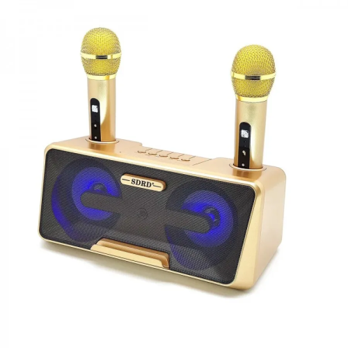 Караоке система на два микрофона SDRD SD-301 / bluetooth колонка-караоке с беспроводными микрофонами