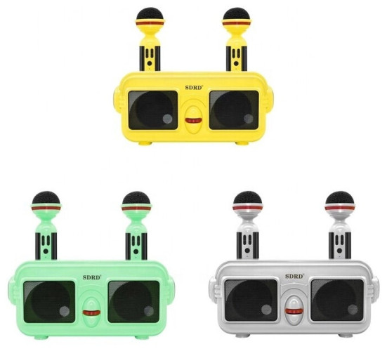 Караоке система с двумя микрофонами SDRD SD-304 / Детская караоке система bluetooth колонка + 2 микрофона