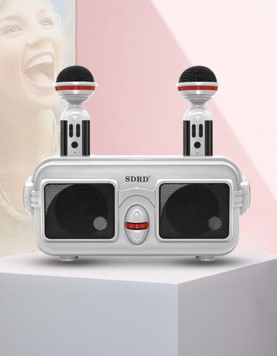 Караоке система с двумя микрофонами SDRD SD-304 / Детская караоке система bluetooth колонка + 2 микрофона