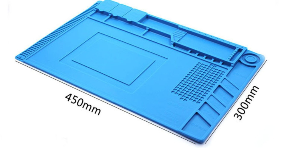 Термостойкий антистатический силиконовый коврик для пайки и ремонта 45х30 см