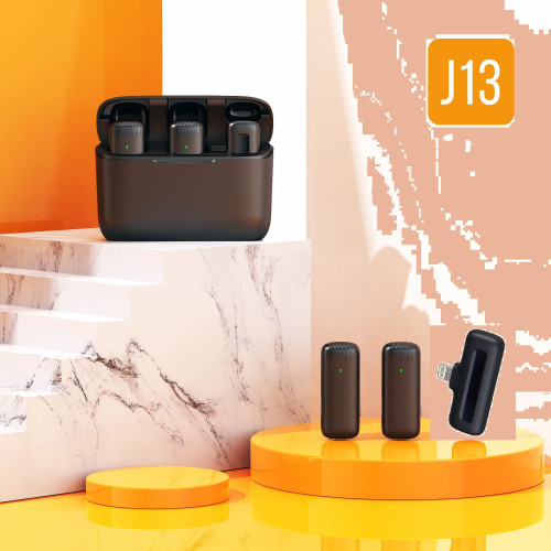 2 в 1 Петличный беспроводной микрофон Lightning набор 2 беспроводных микрофона с приемником и кейсом зарядки