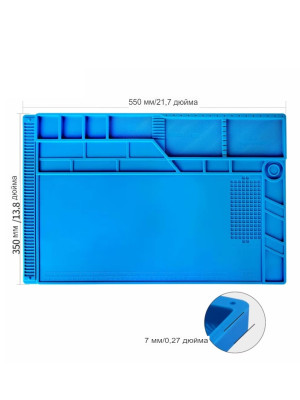 Термостойкий антистатический силиконовый коврик для пайки и ремонта 55х35 см