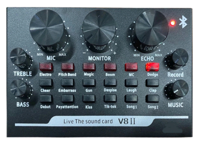 Внешняя звуковая карта V8 II (V82) / микшер аудио карта с Bluetooth для творчества