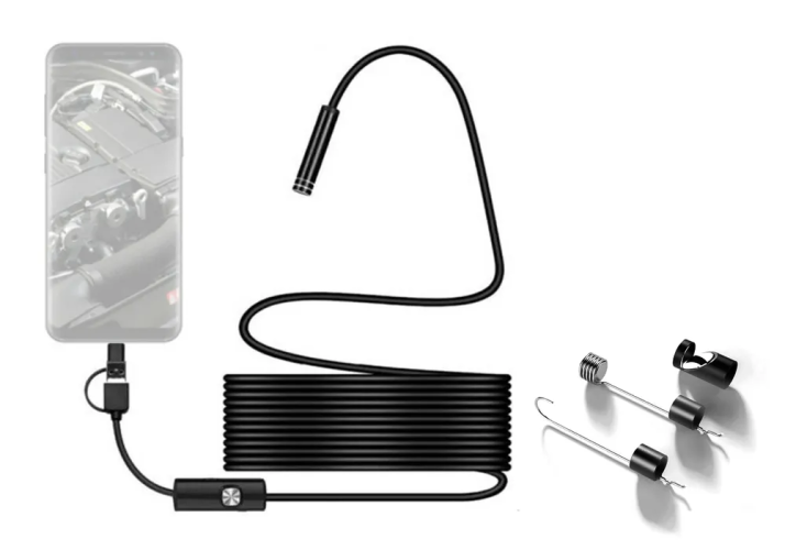 Эндоскоп для Android и ПК (Type-c, Micro, USB) 2MP 720P с подсветкой 6LED 3метра 