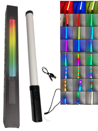 Ручная светодиодная лампа палка разноцветная RGB light stick на аккумуляторе