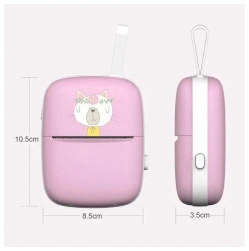 Портативный мини термо принтер блютуз с термобумагой и этикетками