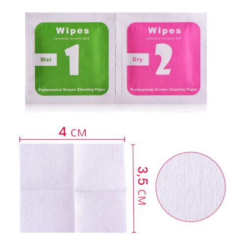 Салфетки для экрана дисплеев 1 и 2 (влажная + сухая)