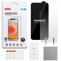 Защитное стекло 3D черное для iPhone XR + пленка назад ANMAC