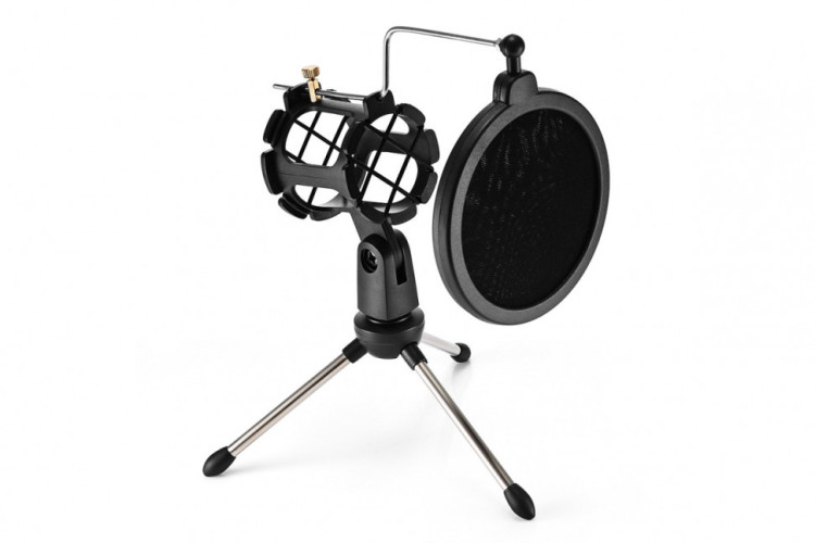 Настольный держатель для микрофона с акустическим поп фильтром POP SHIELD